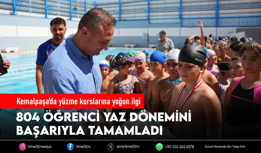 Kemalpaşa’da minik yüzücüler sertifikalarını aldı