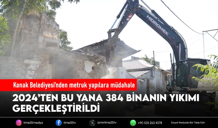 Konak’ta tehlike saçan yapılar tek tek yıkılıyor