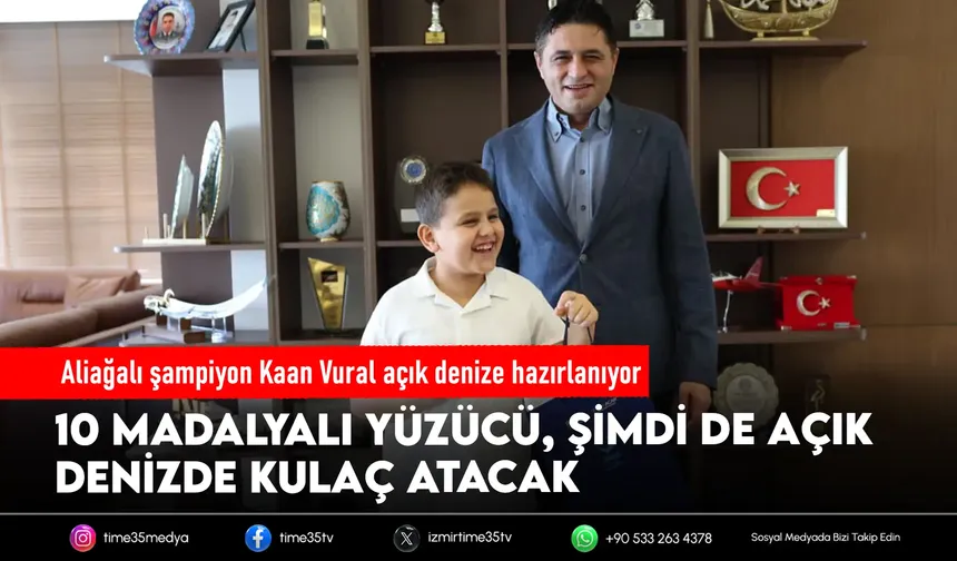Aliağa’nın şampiyon yüzücüsü yeni hedeflere kulaç atıyor