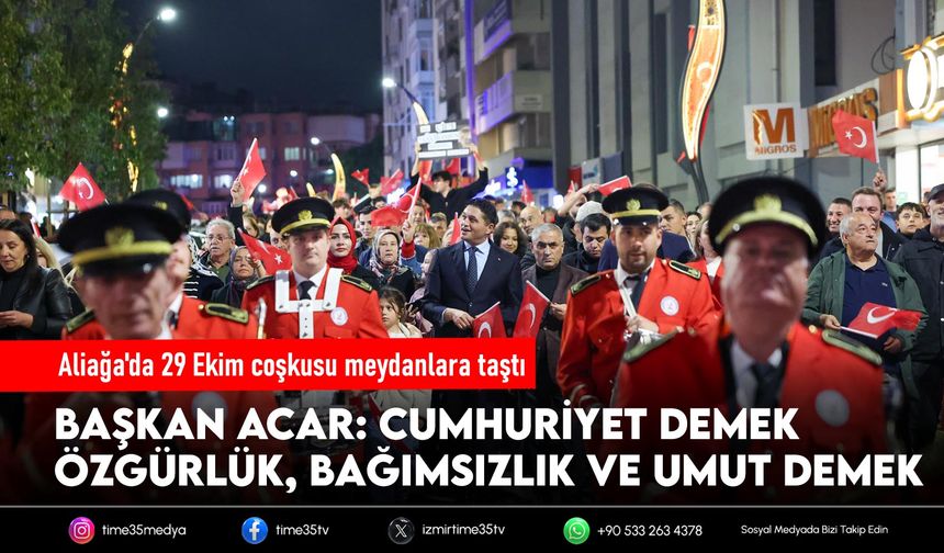 Aliağa'da 29 Ekim coşkusu meydanlara taştı