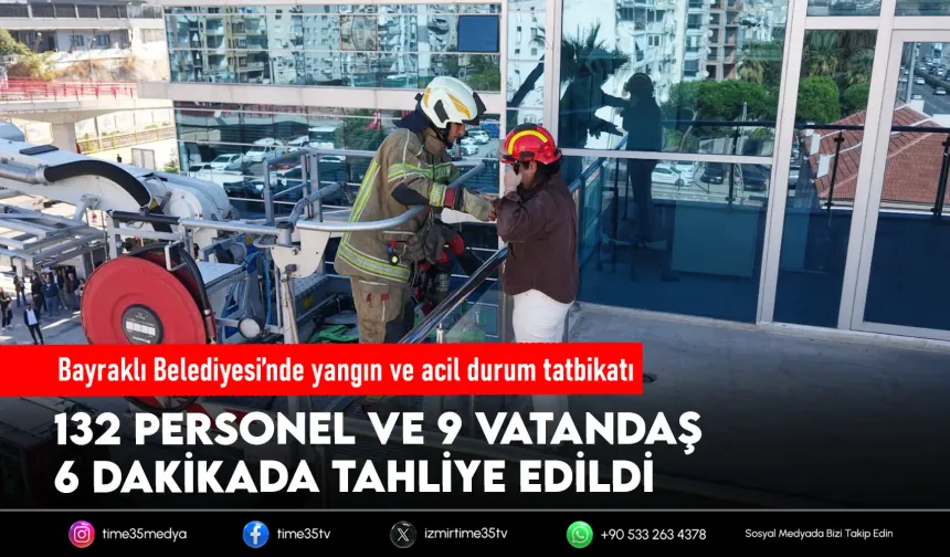 Bayraklı Belediyesi’nde yangın ve acil durum tatbikatı