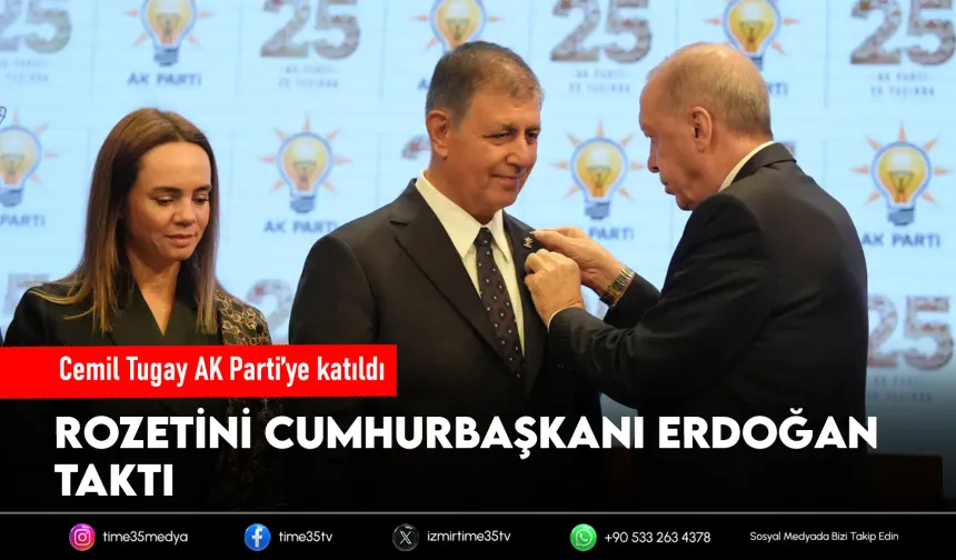 Cemil Tugay resmen AK Parti’de: Rozeti Erdoğan taktı