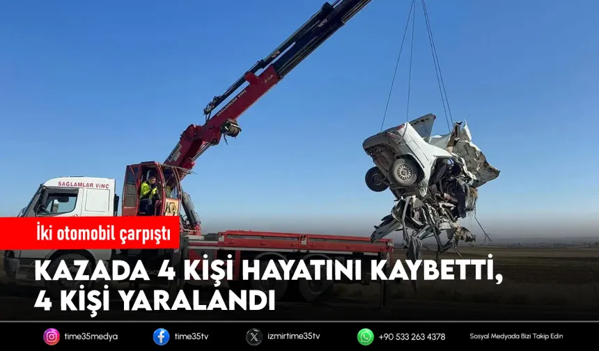 Otomobiller kafa kafaya çarpıştı: 4 ölü, 4 yaralı