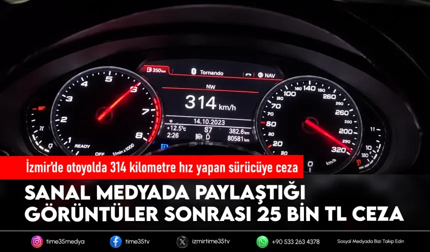 İzmir’de aşırı hız yapan sürücüye para cezası