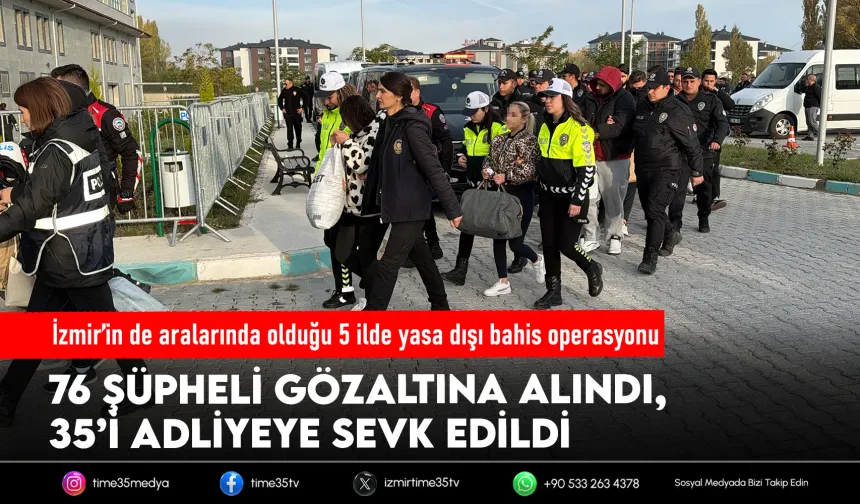 İzmir’in de bulunduğu 5 ilde bahis operasyonu: 76 gözaltı