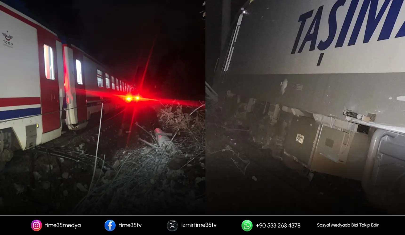 İzmir seferini yapan tren raydan çıktı