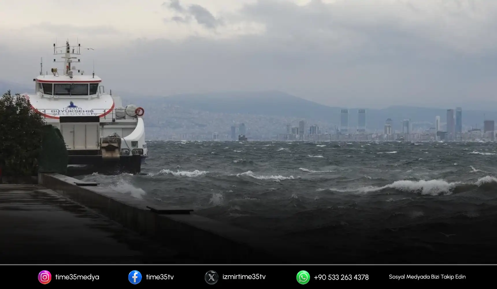 İzmir’de yağış ve rüzgâr seferleri durdurdu