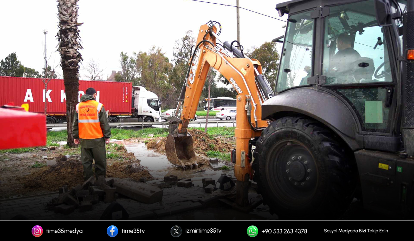 Aliağa’da yağış sonrası taşkınlara hızlı müdahale