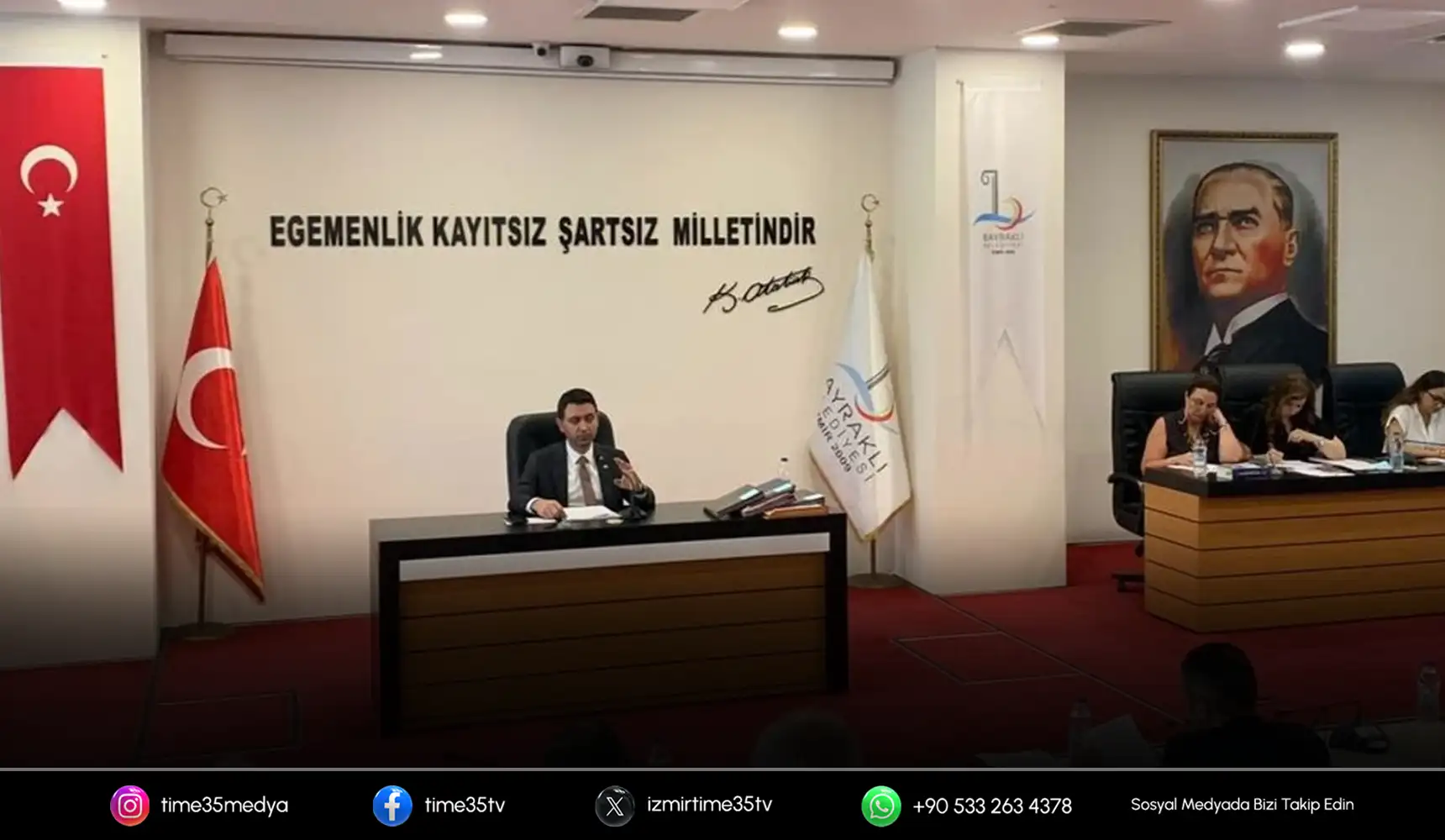 Bayraklı Meclisi’nde tansiyon yükseldi