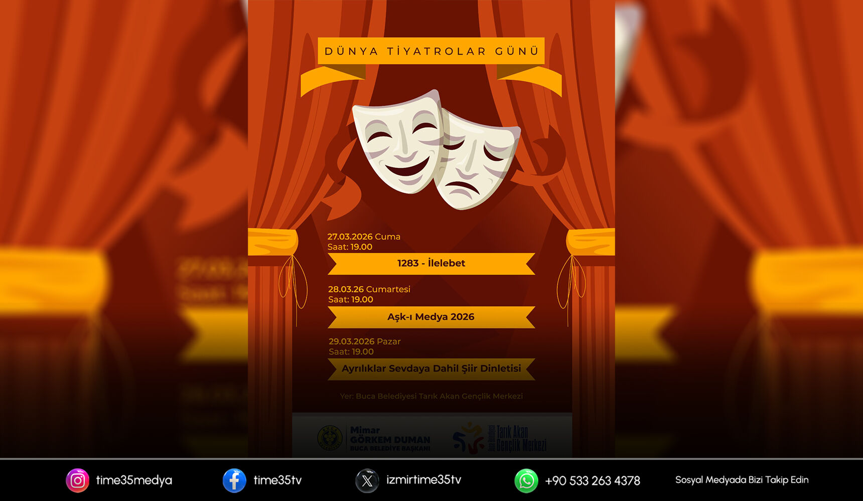 Buca'da perdeler Dünya Tiyatrolar Günü için açılıyor