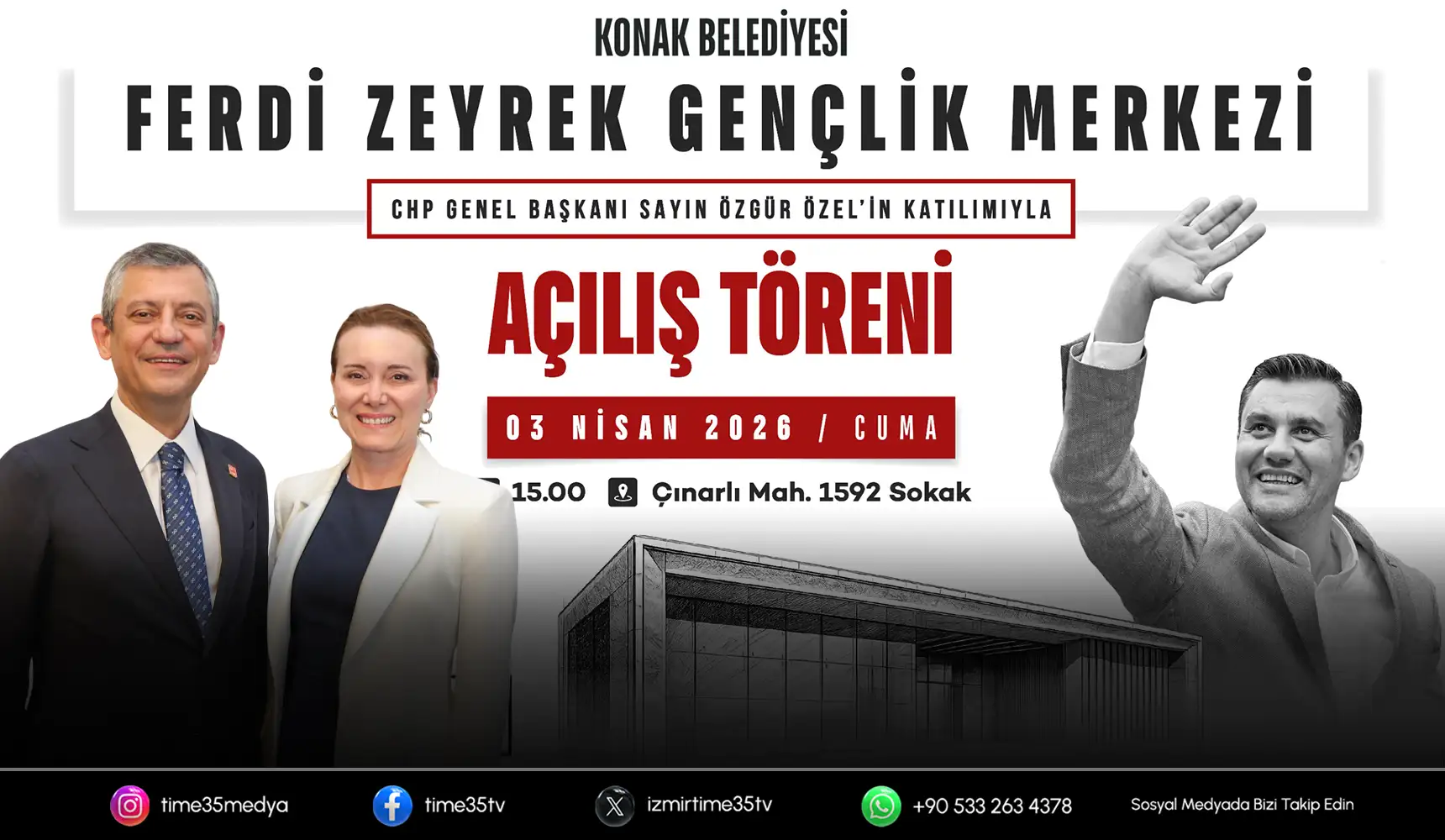 Konak’ta Ferdi Zeyrek Gençlik Merkezi açılıyor: Özgür Özel katılacak