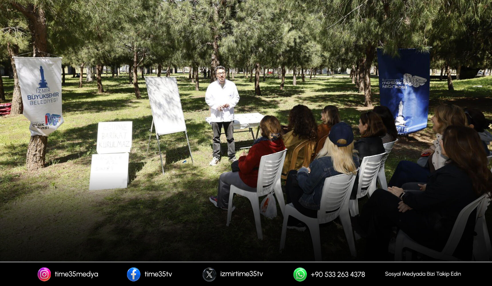 Meslek Fabrikası kursiyerleri çimlerde ders yaptı