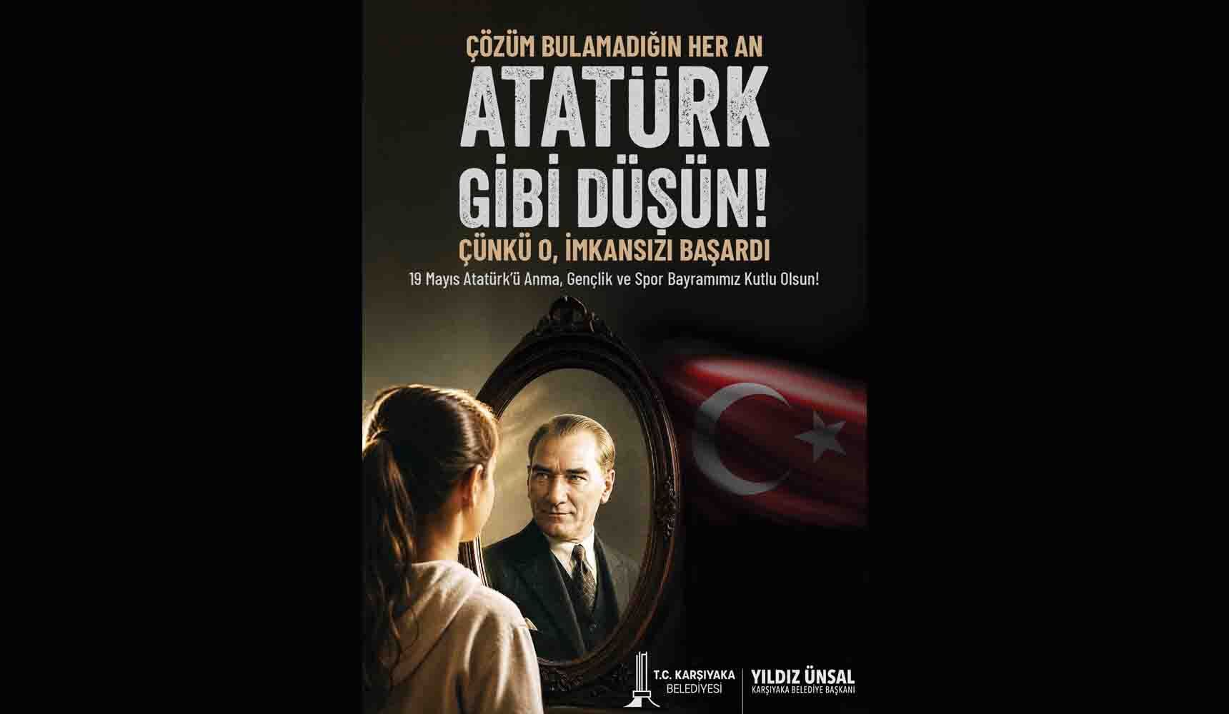 Karşıyaka Belediyesi 19 Mayıs Atatürk'ü Anma, Gençlik ve Spor Bayramı Mesajı