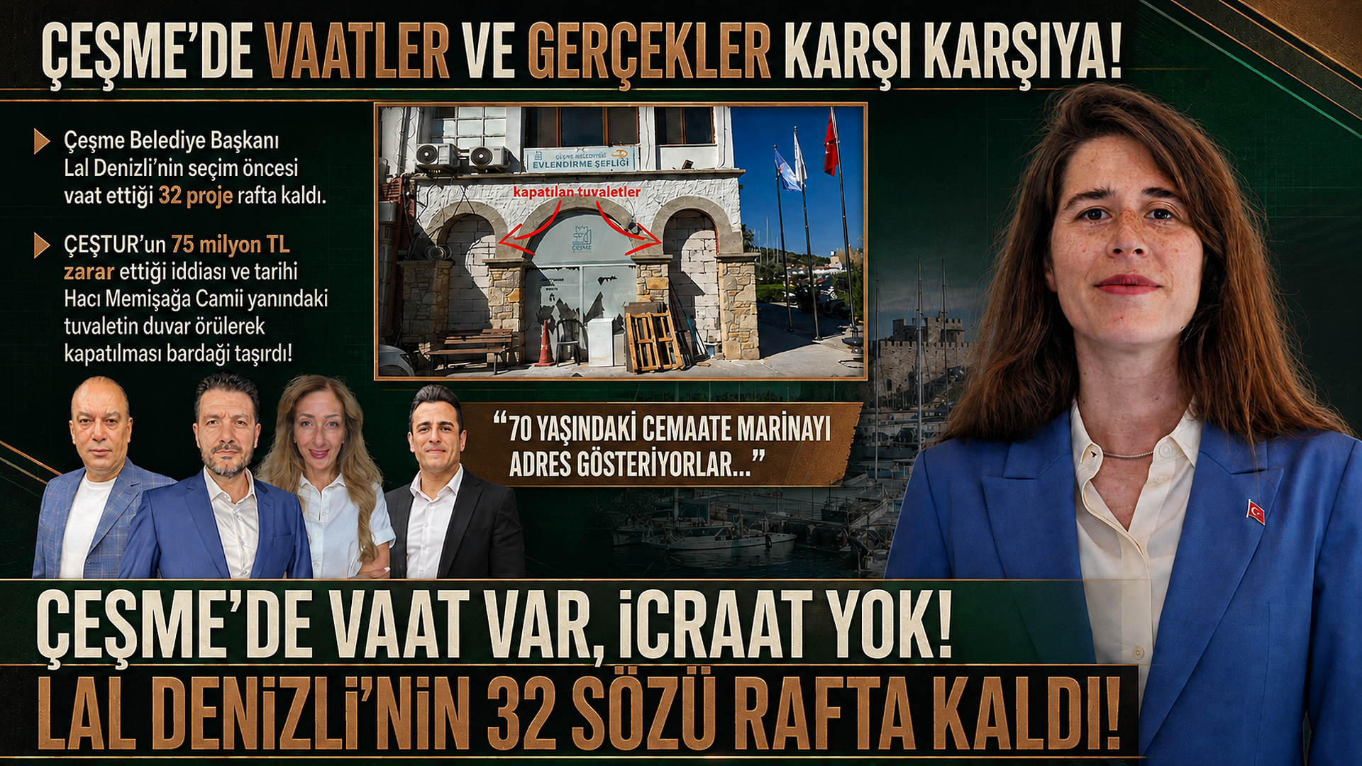 Çeşme’de Vaat Var, İcraat Yok! Lal Deni̇zli̇’ni̇n 32 Sözü Rafta Kaldı