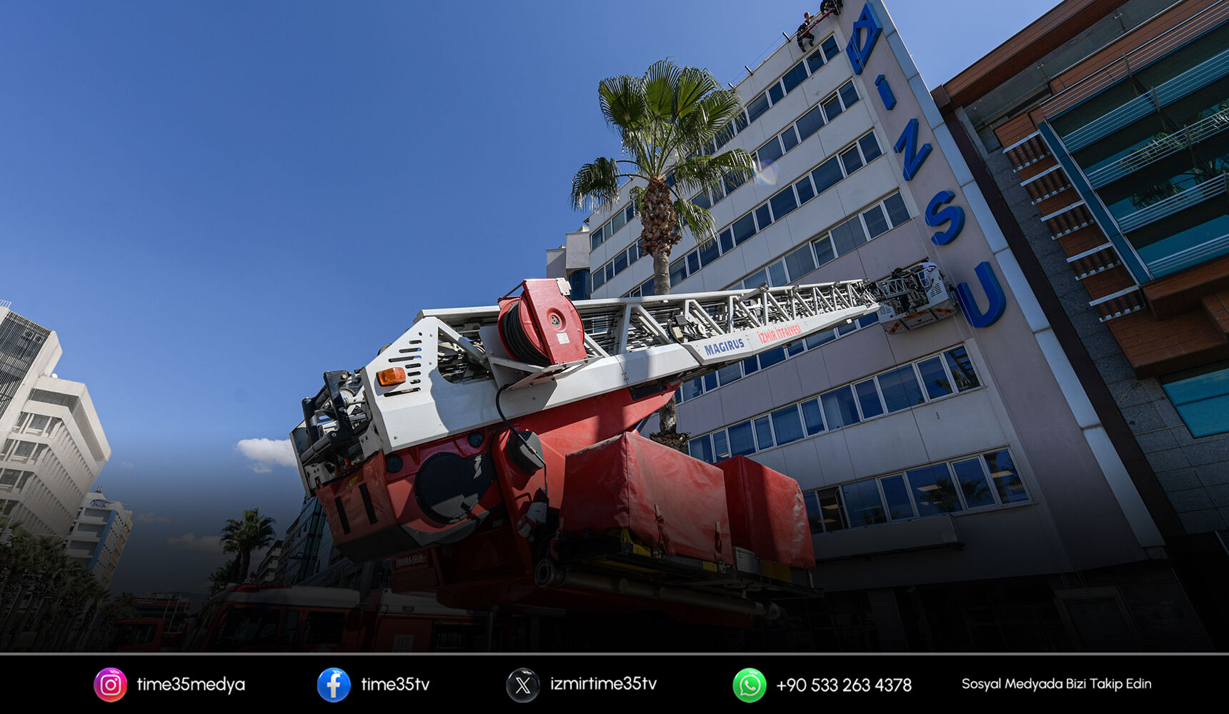 İzmir İtfaiyesi’nden Konak’ta gerçeği aratmayan tatbikat